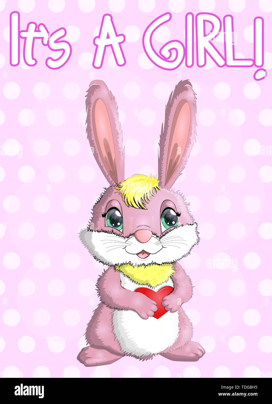 Baby Shower greeting card with a Cute Rabbits girl Stock Vector Image ...