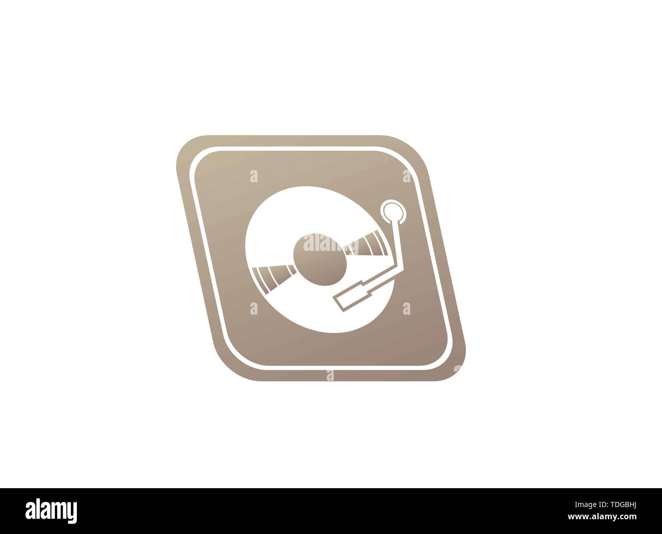 Vinyl disk for dj mixing music logo design illustration in the shape Stock Vector Image & Art