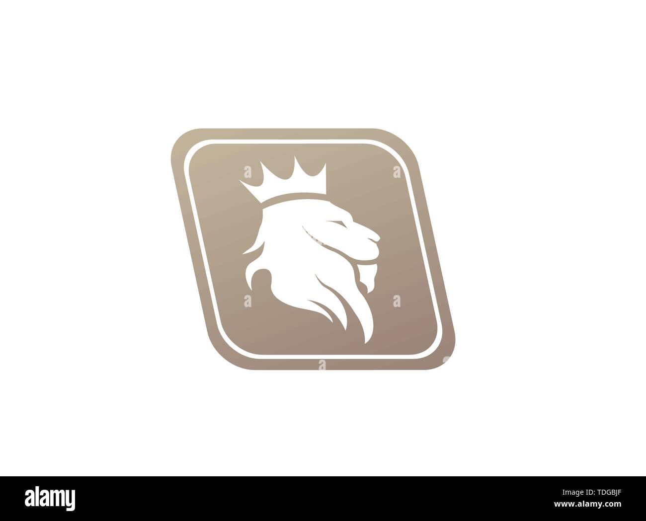 Lion head and crown in the top logo design, animal king symbol in the shape  Stock Vector Image & Art - Alamy