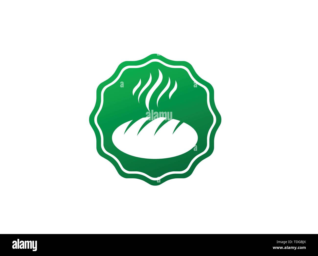 Creative hot Bread in the shape for logo design illustration Stock Vector