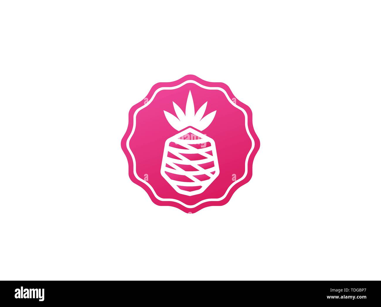 ananas fruit in a shape, pineapple for logo vector design illustration Stock Vector