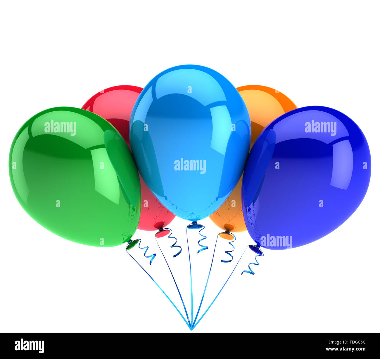 Party balloons five happy birthday celebrate anniversary graduation  retirement holidays advertisement decoration colorful multicolored bunch  Stock Photo - Alamy