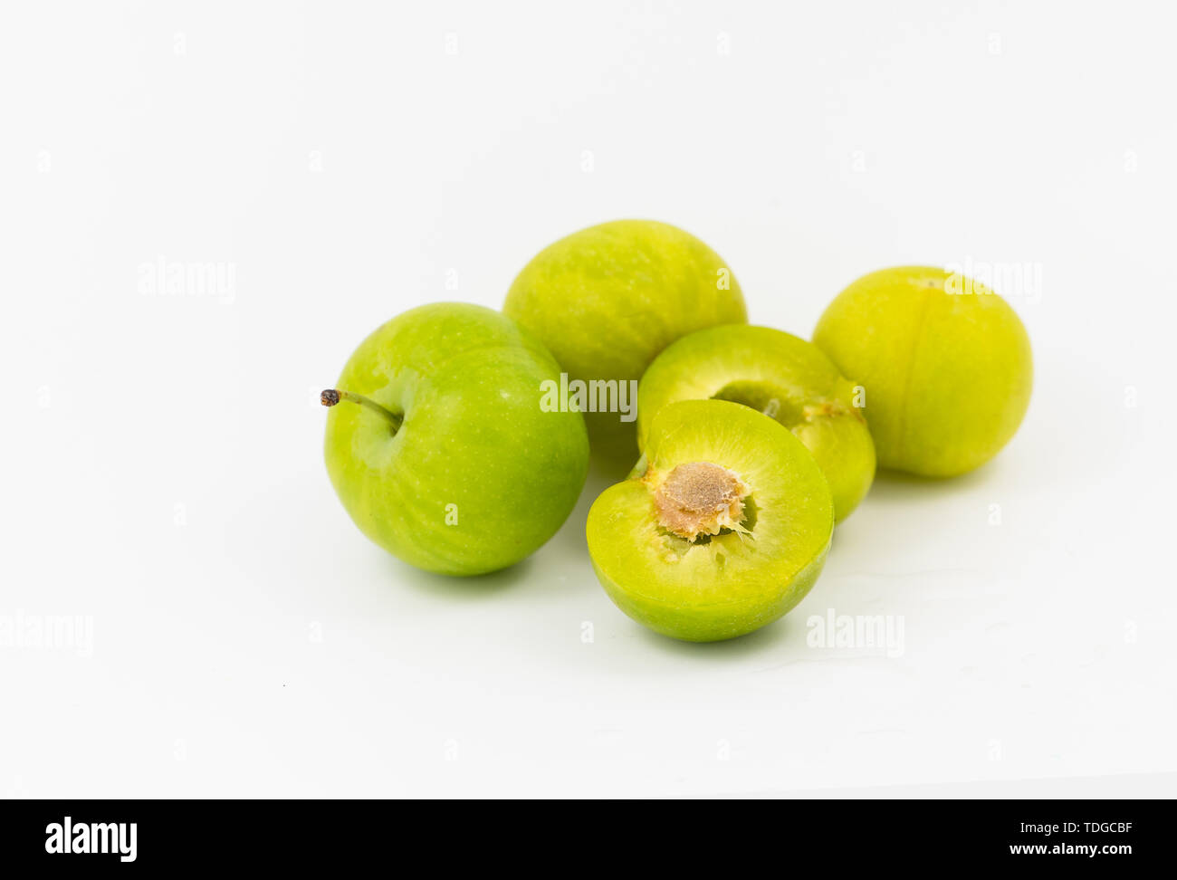 Green plum background picture Stock Photo Alamy