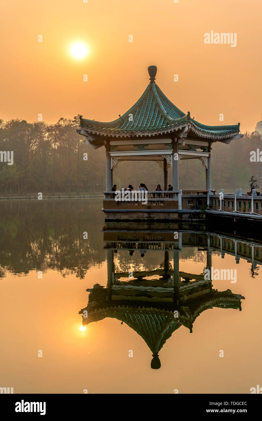 Bitan Watching Fish in East Lake Listening Tao Scenic Area, Wuhan, Hubei Province Stock Photo