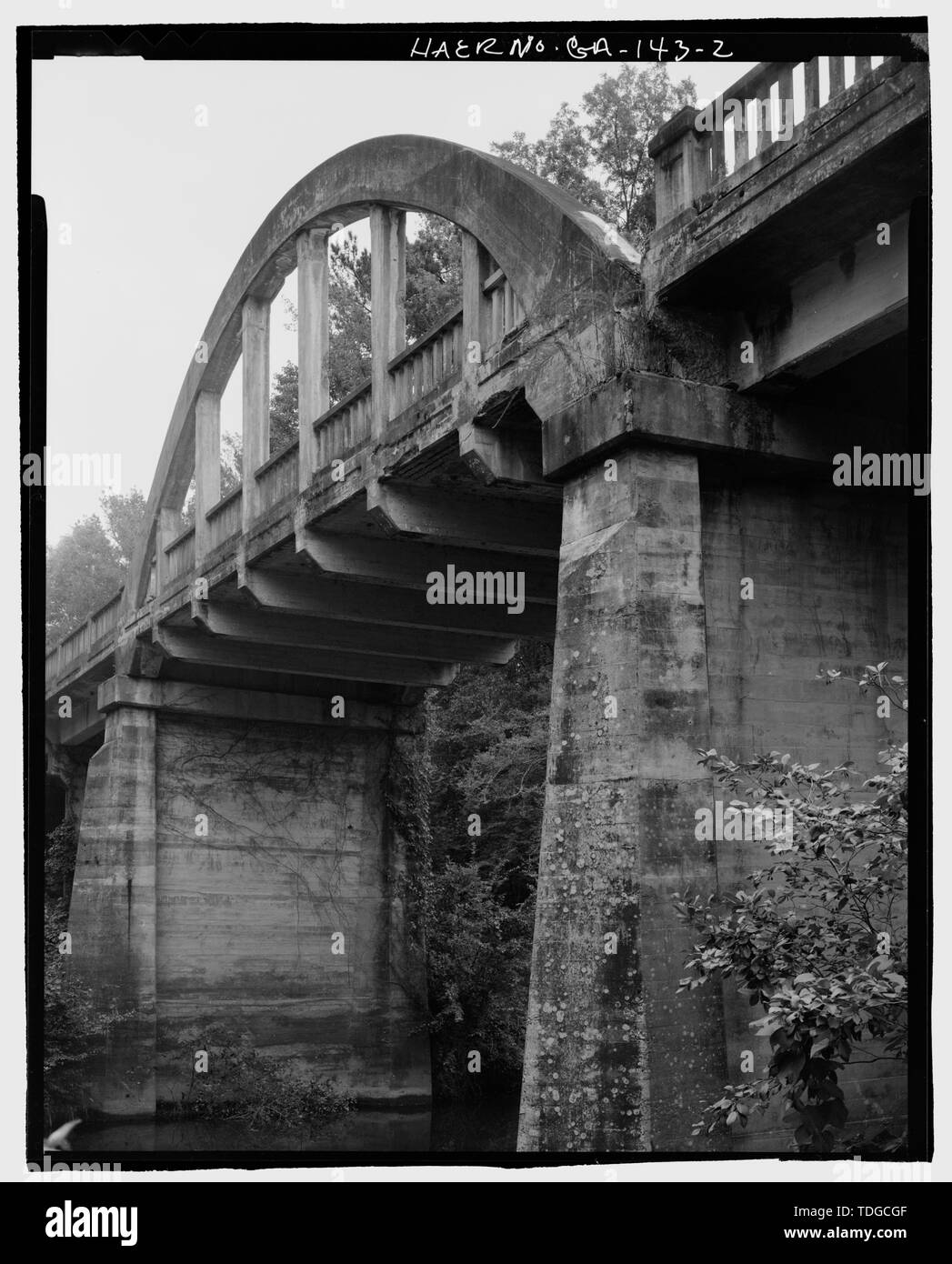 NORTH SIDE, FACING SOUTHEAST - Buena Vista Road Bridge, Spanning Upatoi Creek at Fort Benning, Columbus, Muscogee County, GA Stock Photo