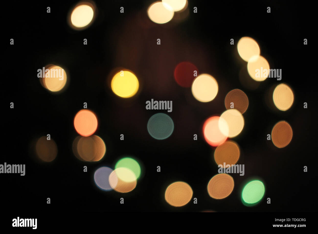 Blur blurred defocused christmas lights bokeh light dots background Stock Photo