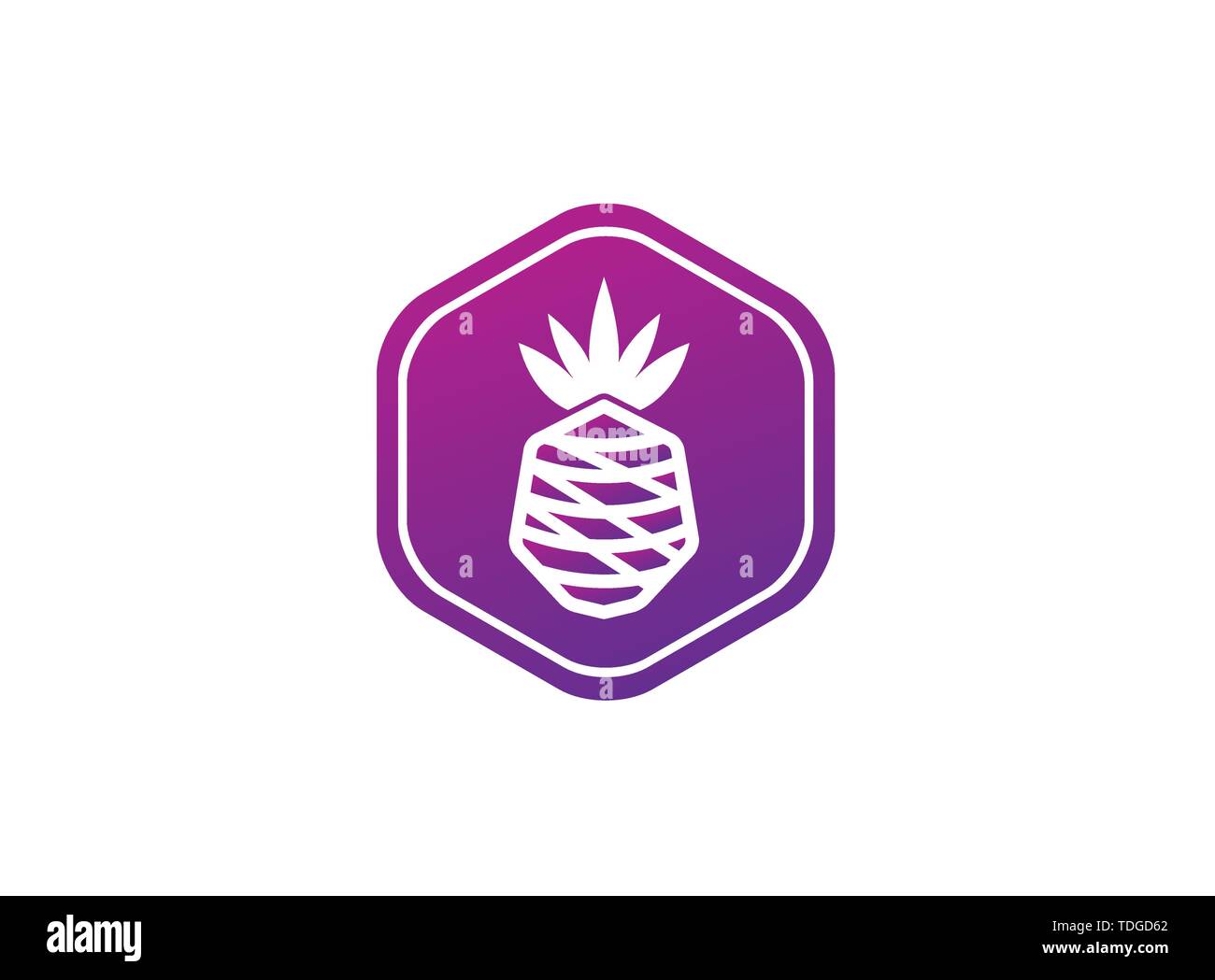 ananas fruit in a shape, pineapple for logo vector design illustration Stock Vector