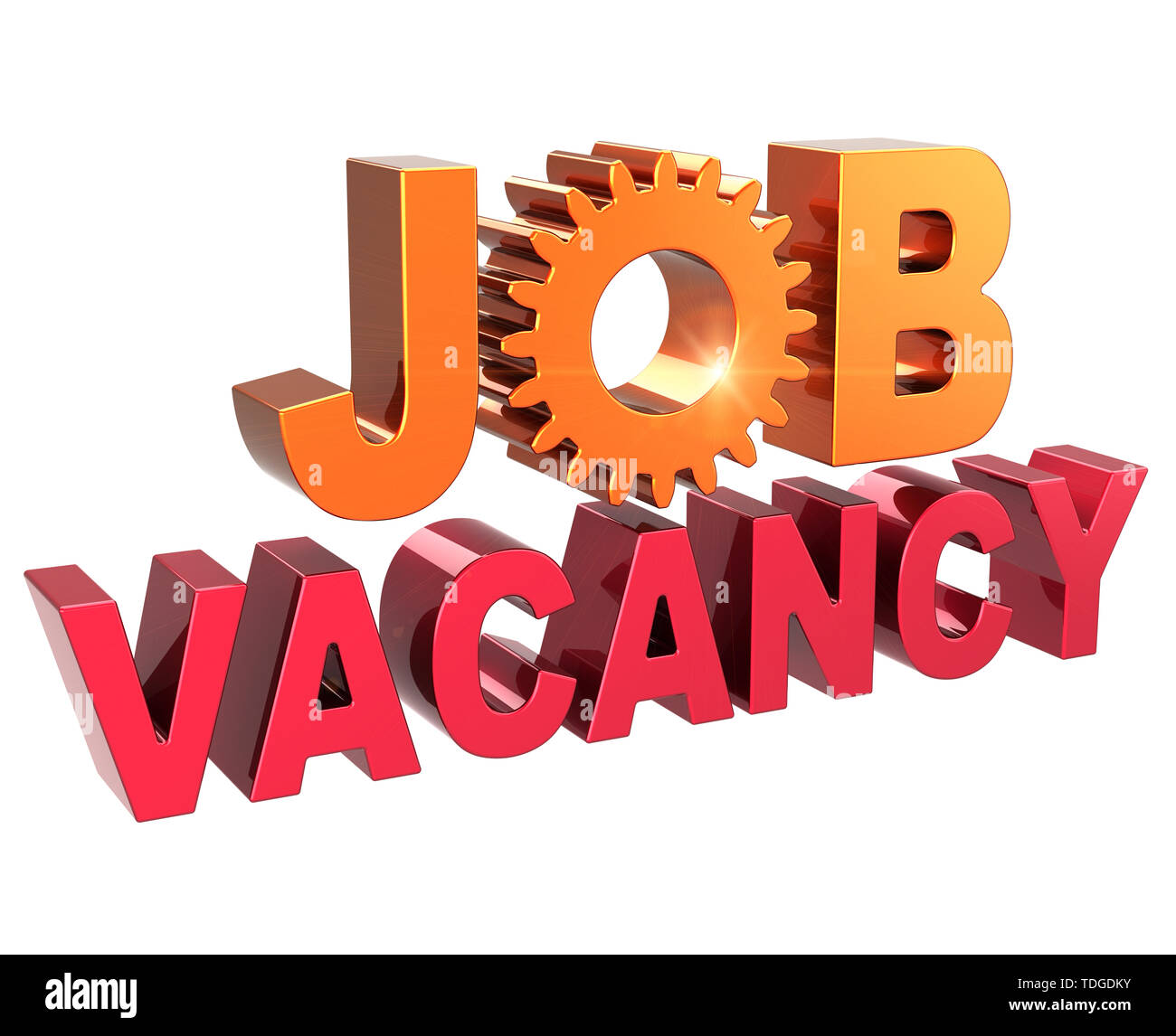 Job Vacancy Announcement Text Red Gear Wheel Golden Unemployment