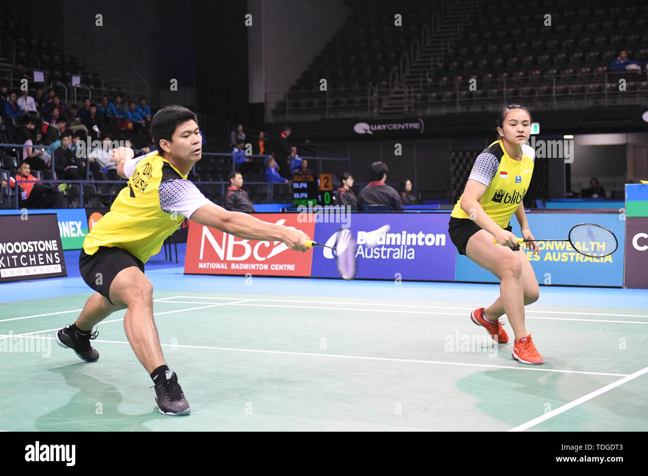 Praveen Jordan and Melati Daeva Oktavianti (Indonesia) seen in action