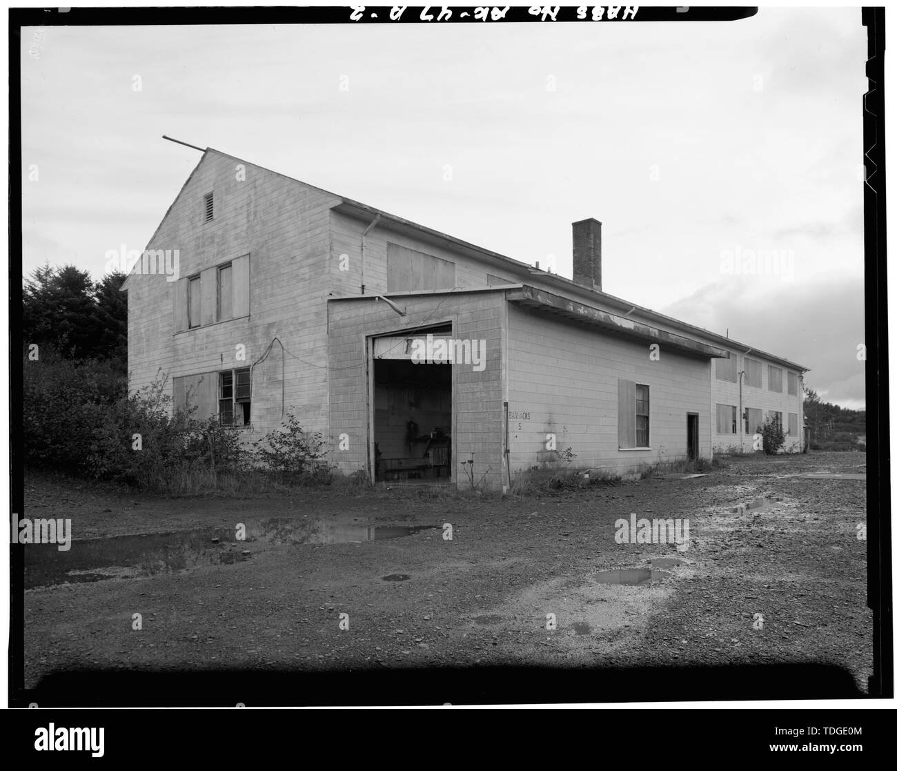 NORTHEAST CORNER, SHOWING NORTH FACE AND GENERATOR SHED Kodiak Naval