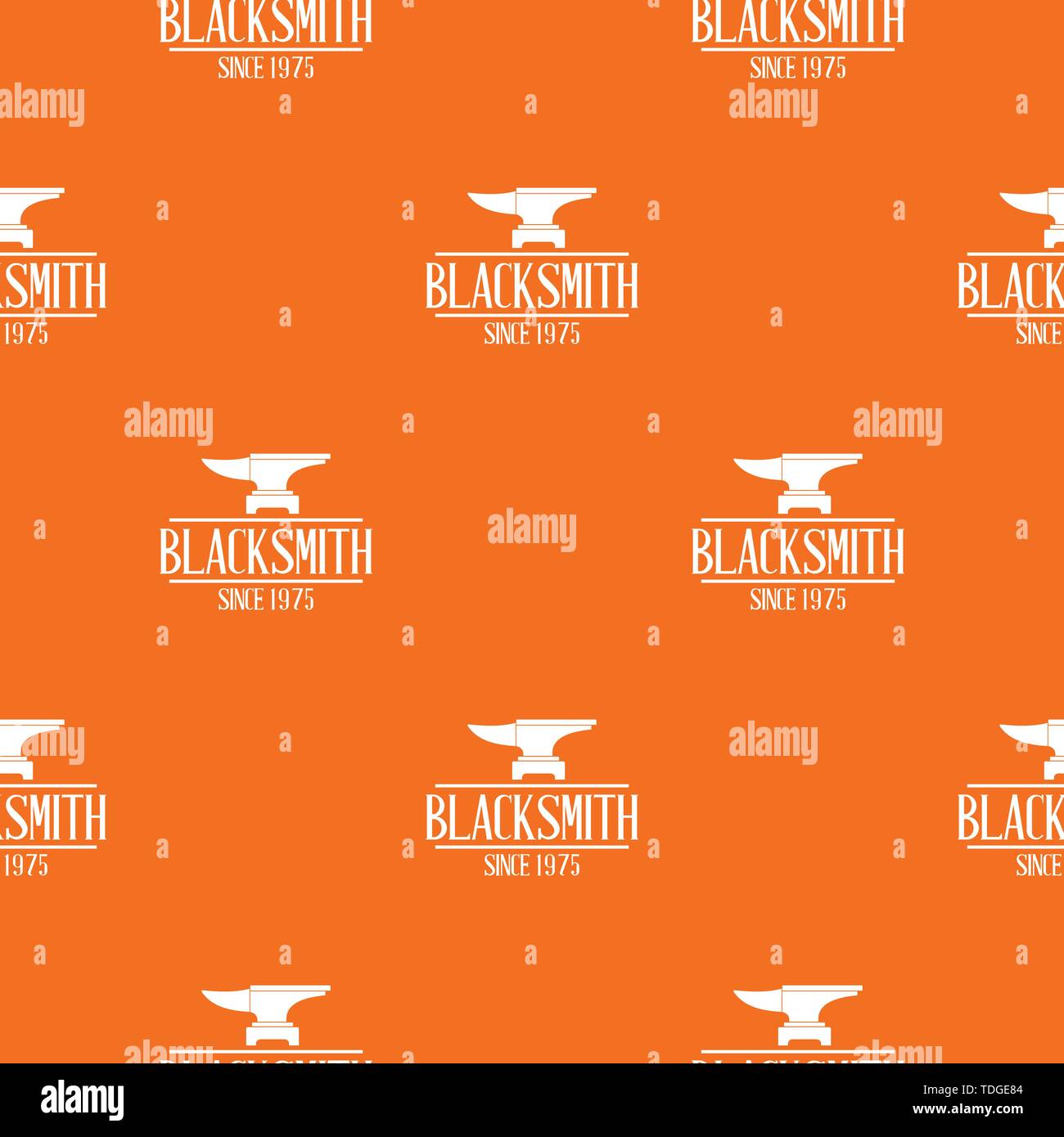 Master blacksmith pattern vector orange Stock Vector