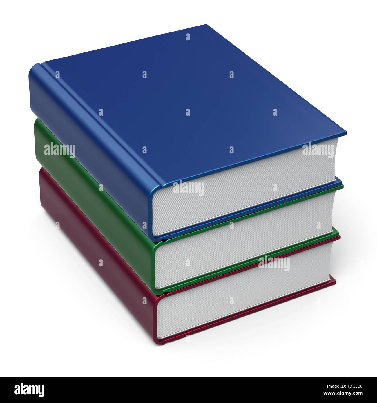 Books stack 3 three colorful blank cover. School learning information ...