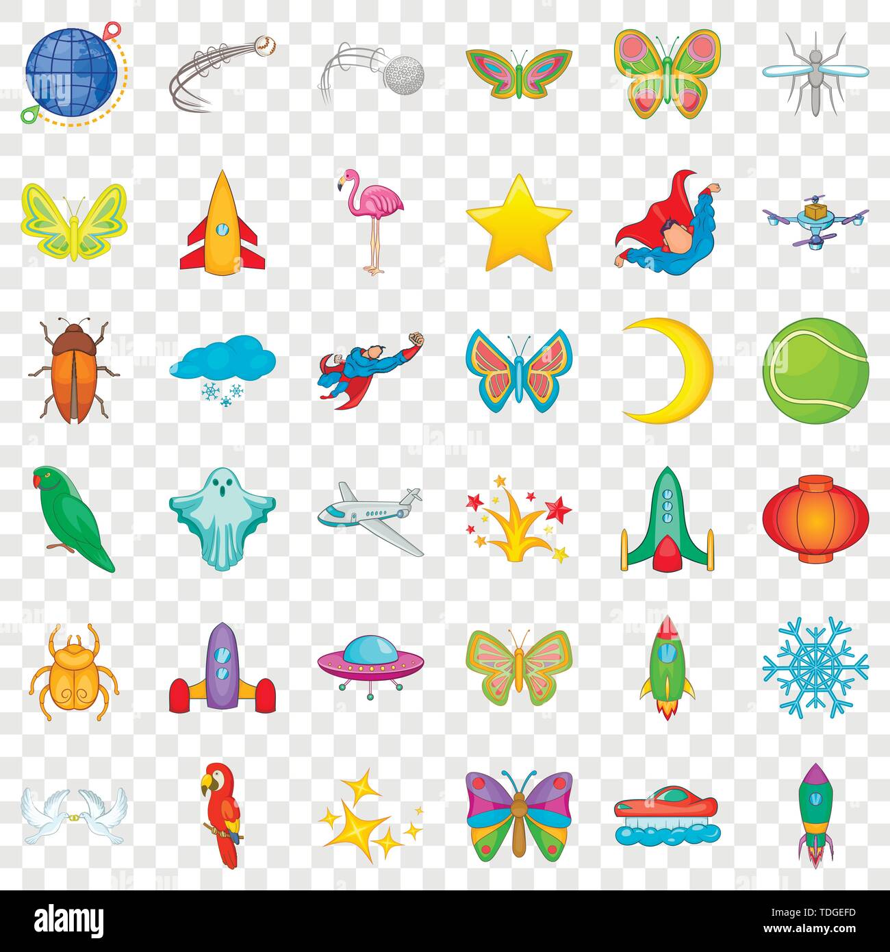 Flamingo icons set, cartoon style Stock Vector Image & Art - Alamy