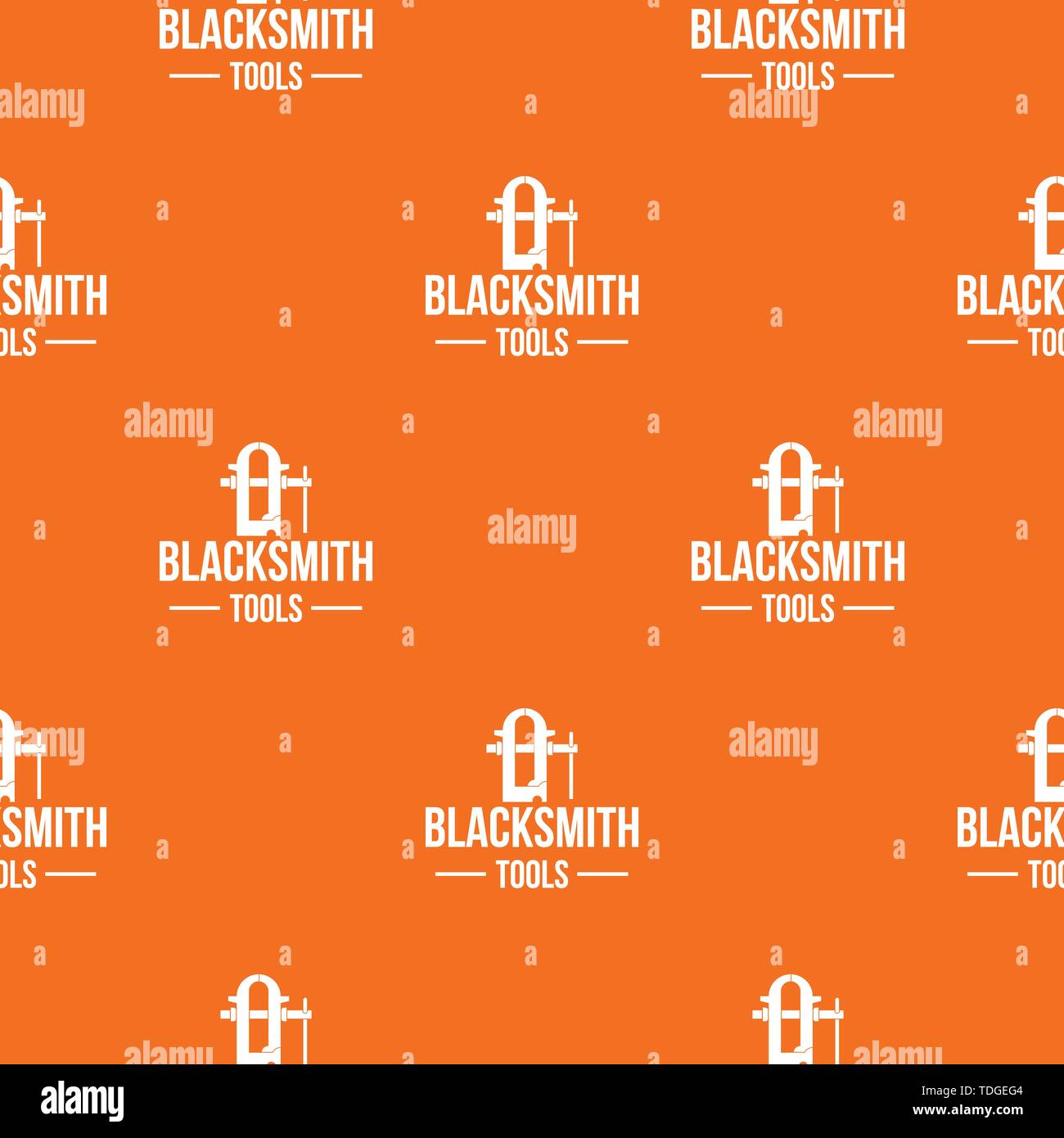Blacksmith tool pattern vector orange Stock Vector