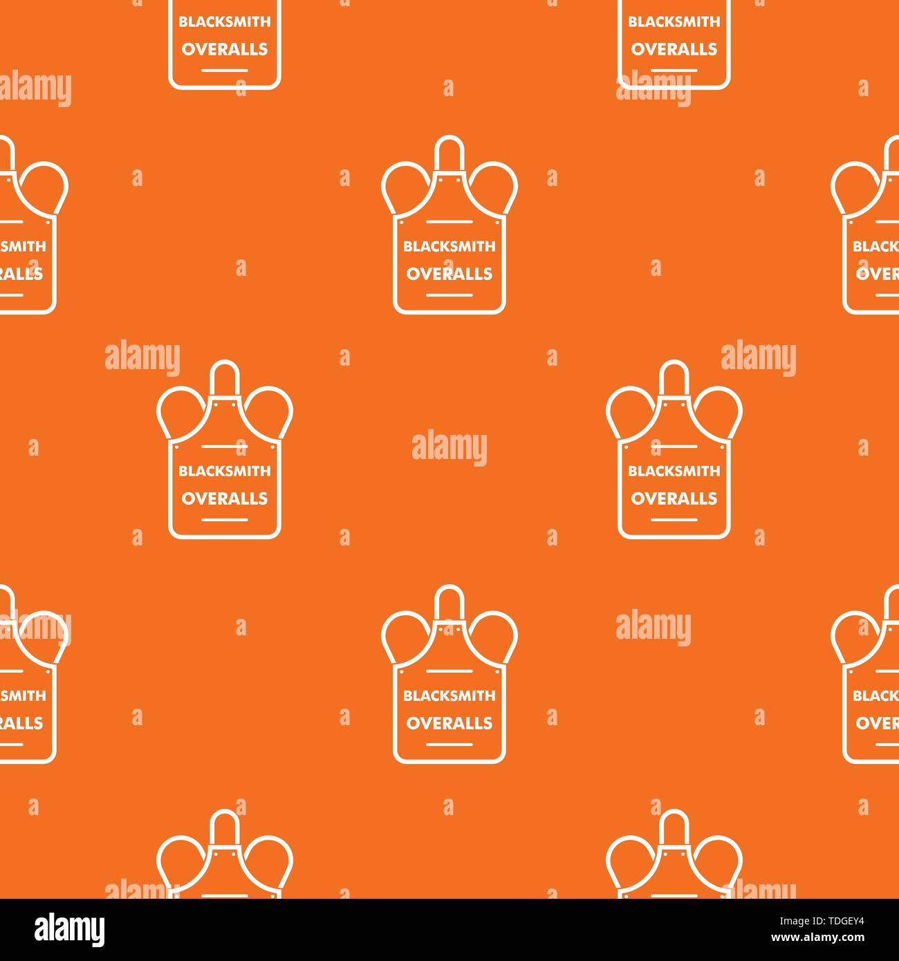 Overalls blacksmith pattern vector orange Stock Vector