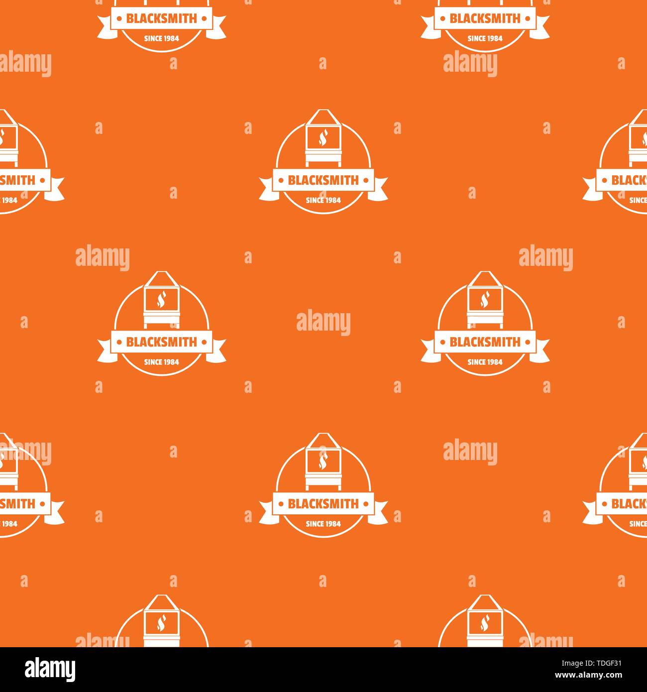 Retro blacksmith pattern vector orange Stock Vector