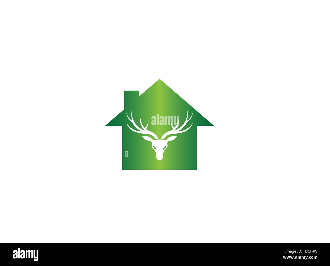 deer head with big horns for logo design illustration,reindeer in a