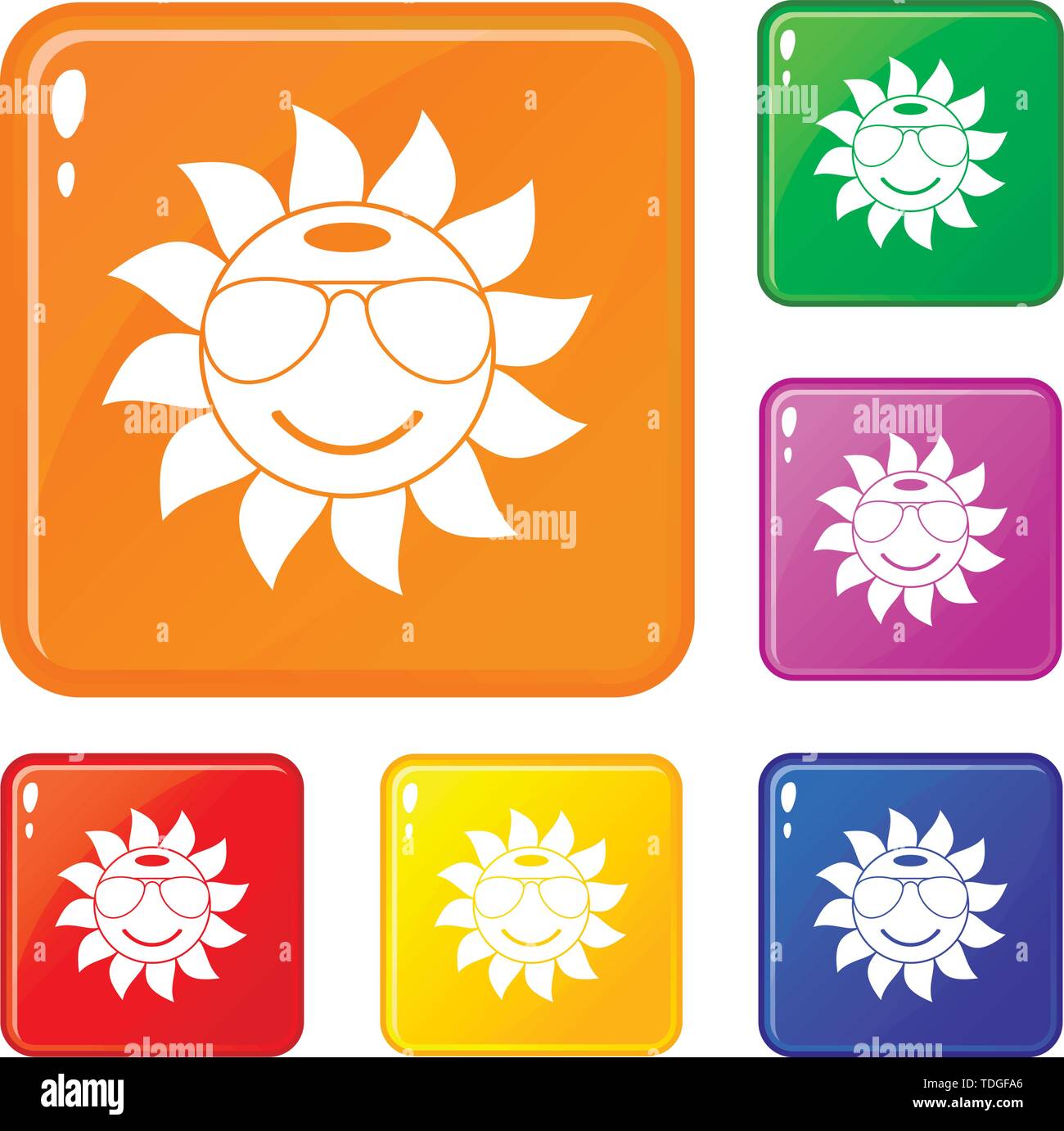 Sun icons set vector color Stock Vector Image & Art - Alamy