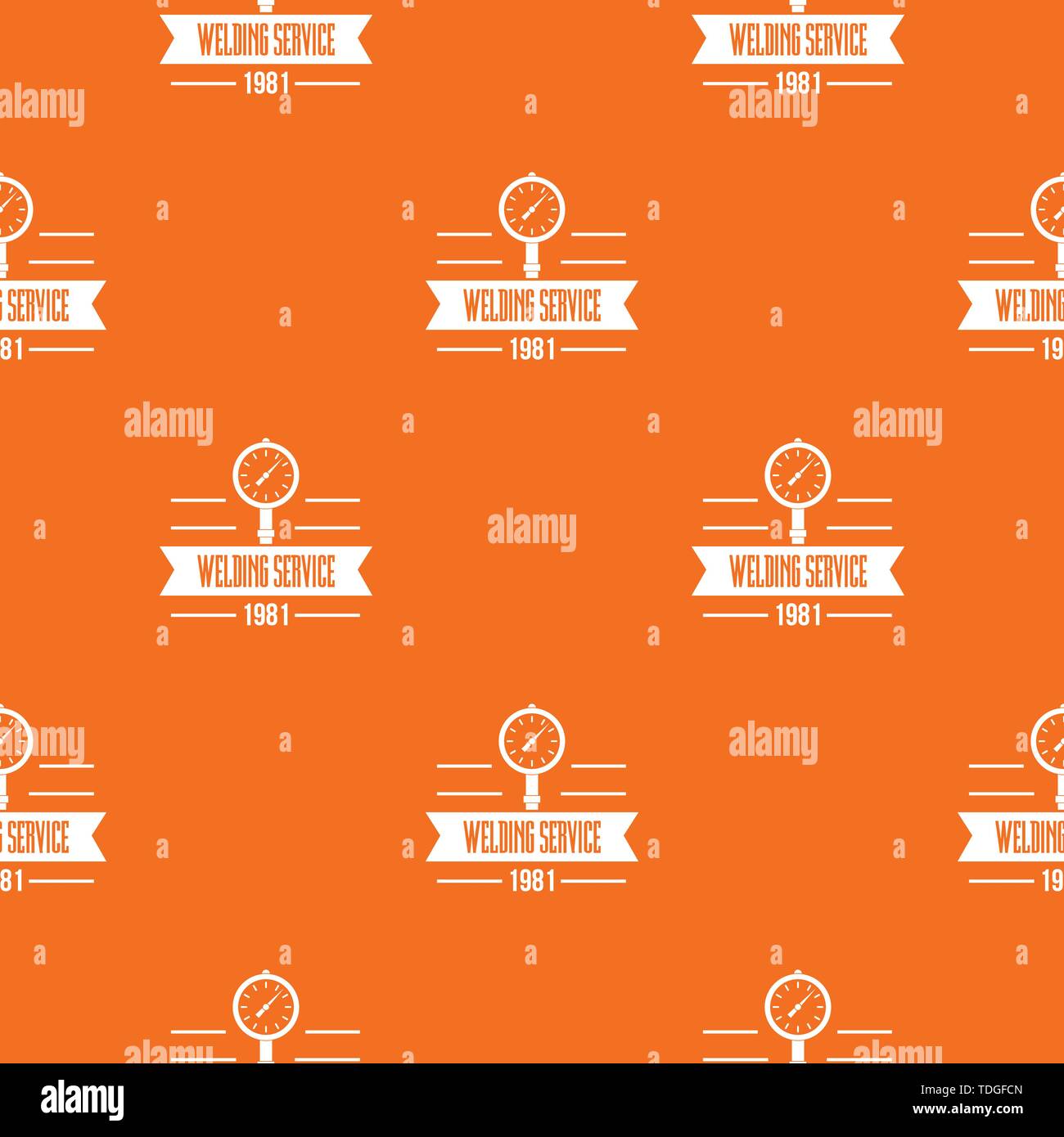 Welding service pattern vector orange Stock Vector