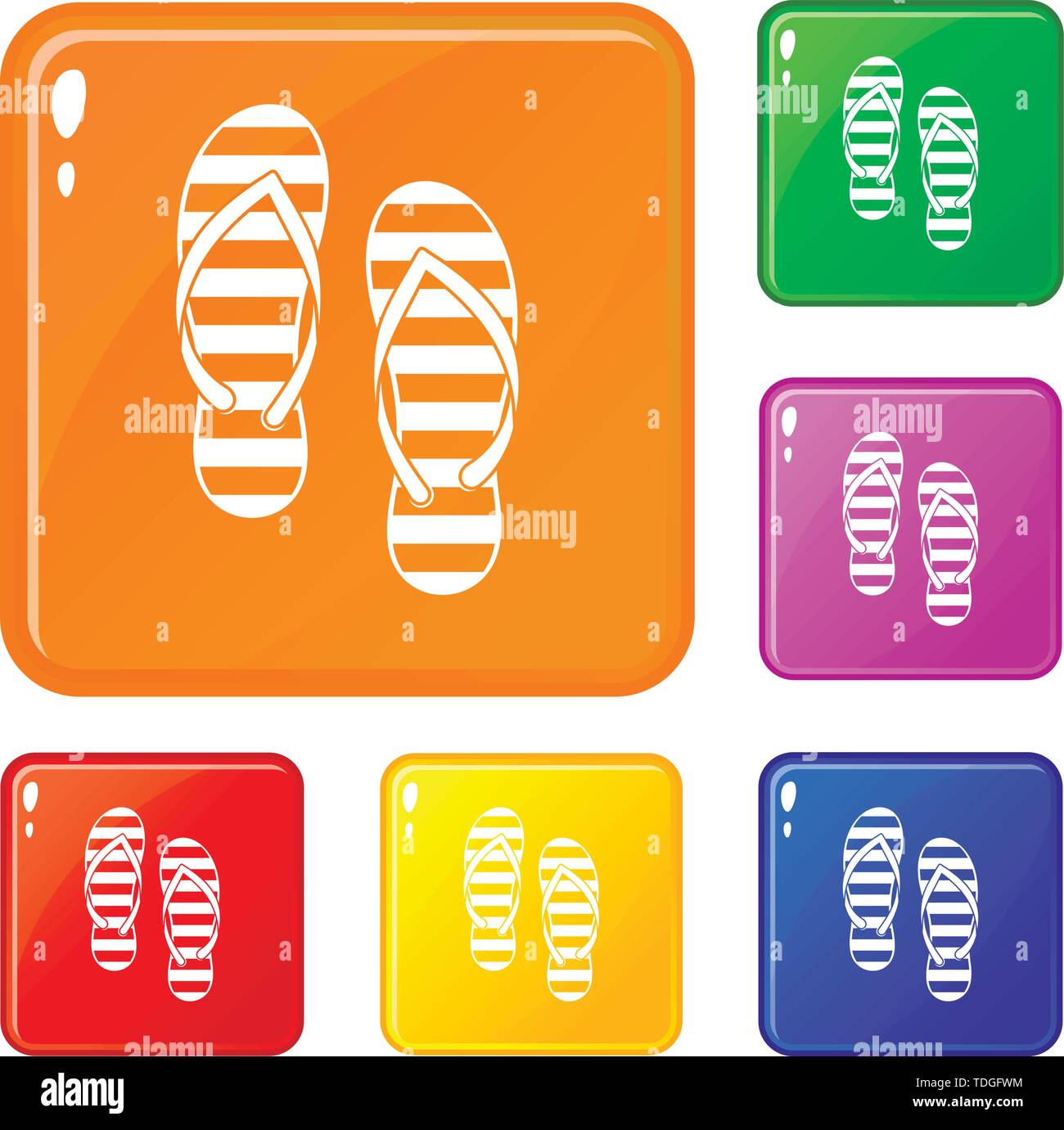 Flip flop icons set vector color Stock Vector Image & Art - Alamy