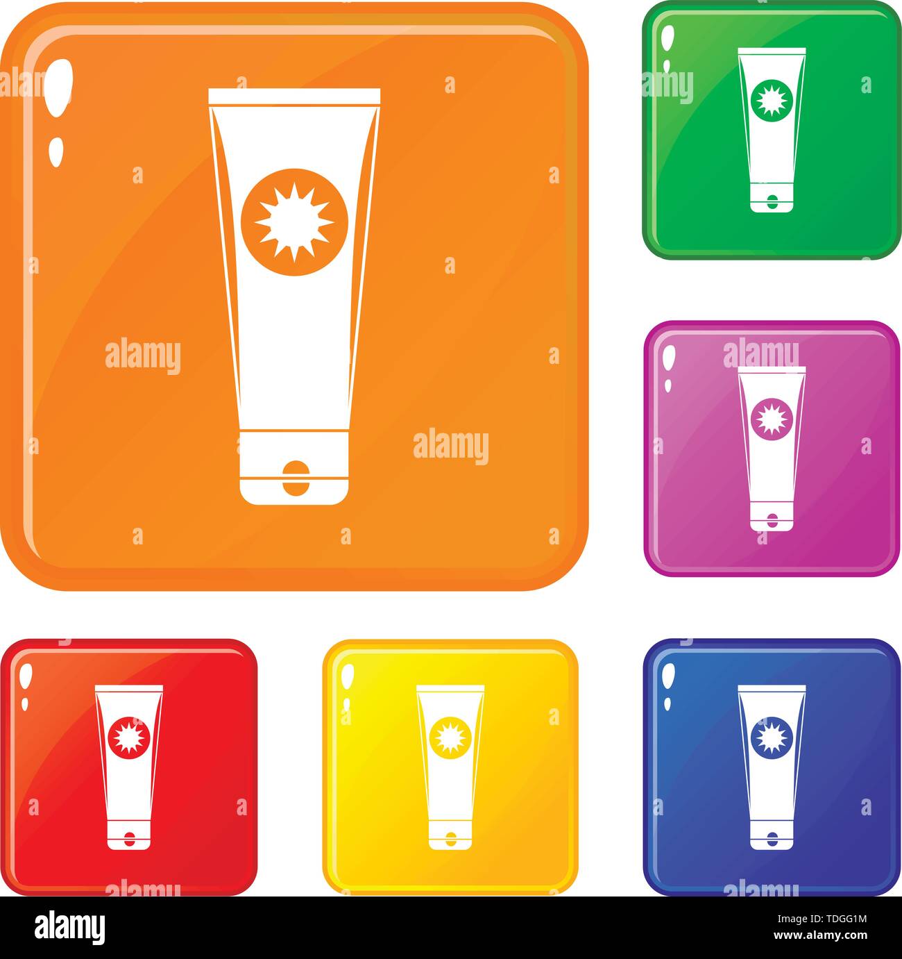 Sunscreen icons set vector color Stock Vector Image & Art - Alamy