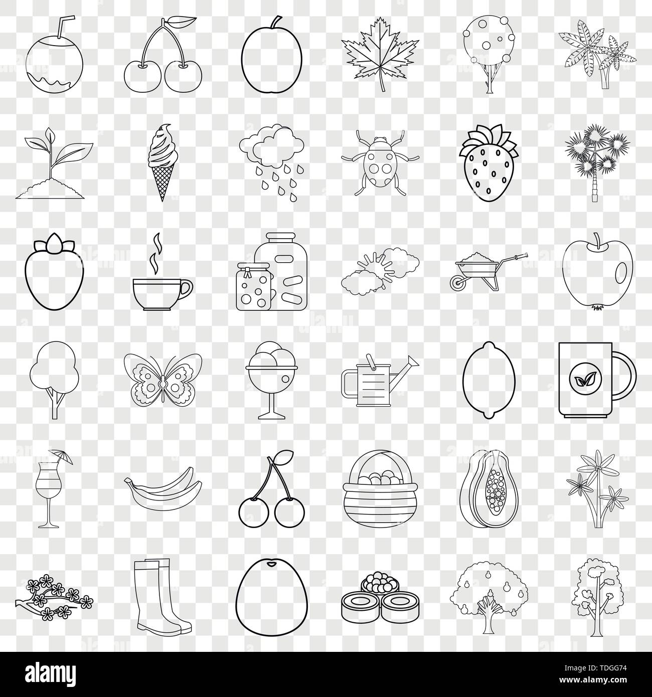 Clothing icons set, outline style Stock Vector Image & Art - Alamy