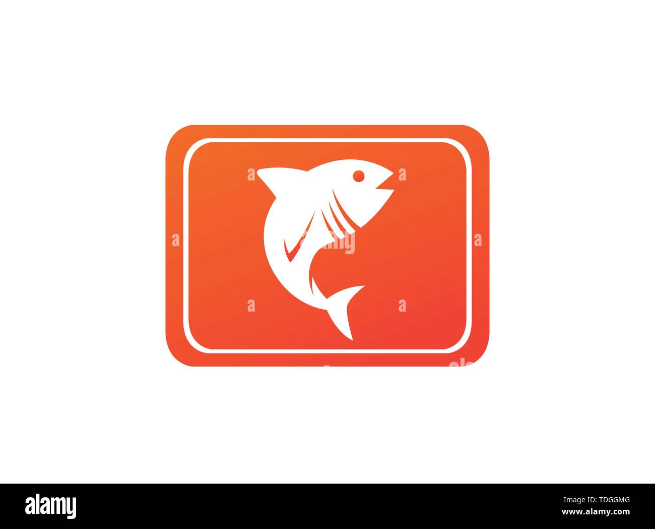 tona blue fish in symbol design illustration, tuna marine life icon in ...