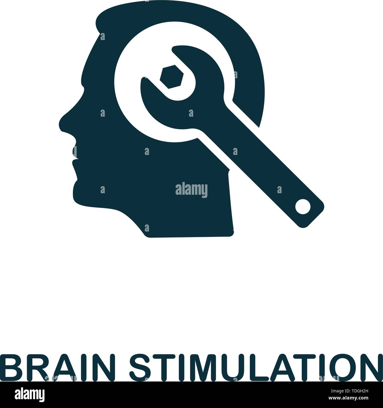 Brain Stimulation vector icon symbol. Creative sign from biotechnology ...