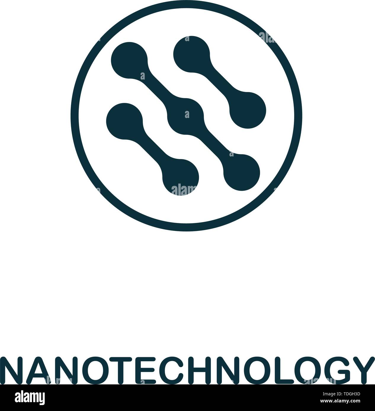 Nanotechnology vector icon symbol. Creative sign from biotechnology icons collection. Filled flat Nanotechnology icon for computer and mobile Stock Vector
