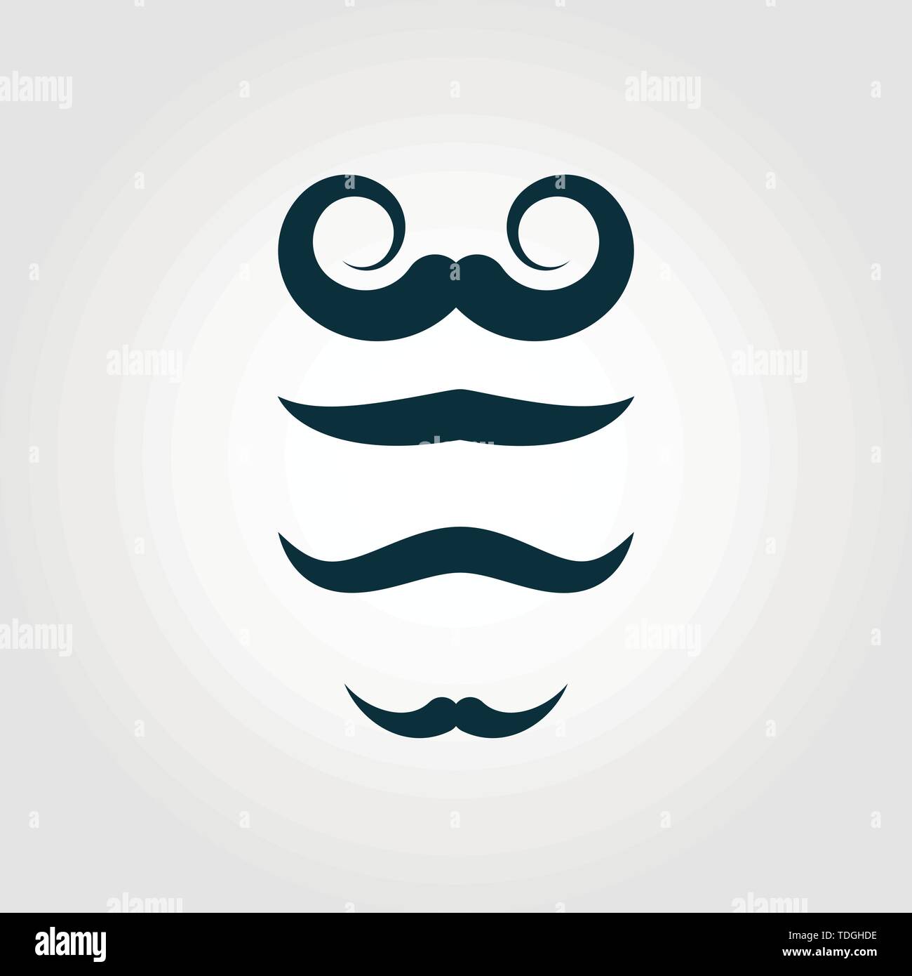 Mustache Curled Upwards vector icon symbol. Creative sign from barber shop icons collection. Filled flat Mustache Curled Upwards icon for computer and Stock Vector