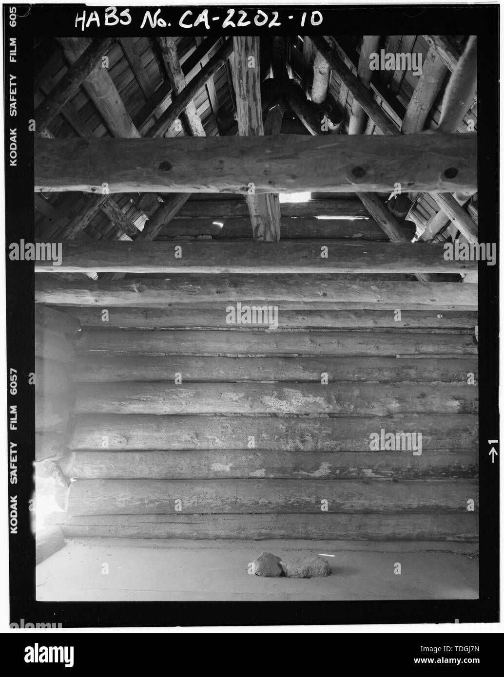 North wall interior - West Fork Ranger Station, Rincon-Red Box Road, Sierra Madre, Los Angeles County, CA Stock Photo
