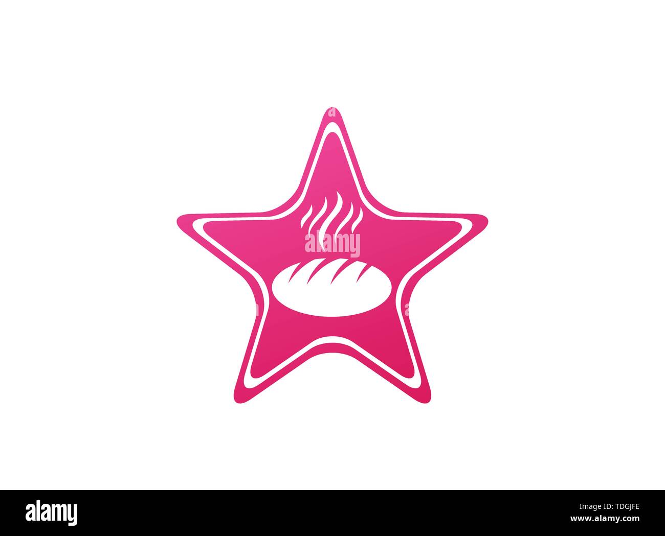 Creative hot Bread in the shape for logo design illustration Stock Vector