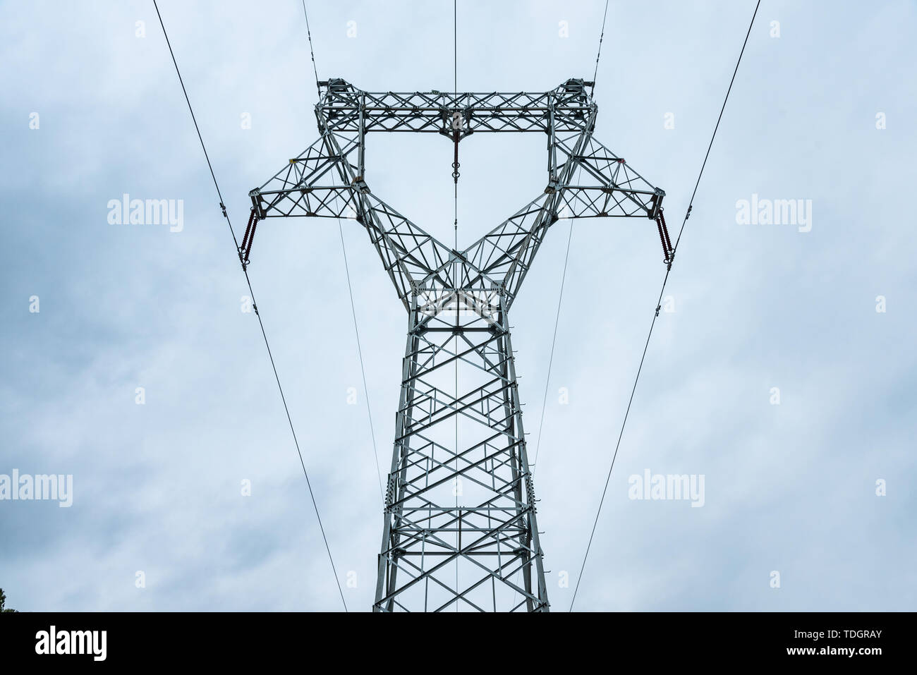 High-voltage wires and telephone poles Stock Photo - Alamy