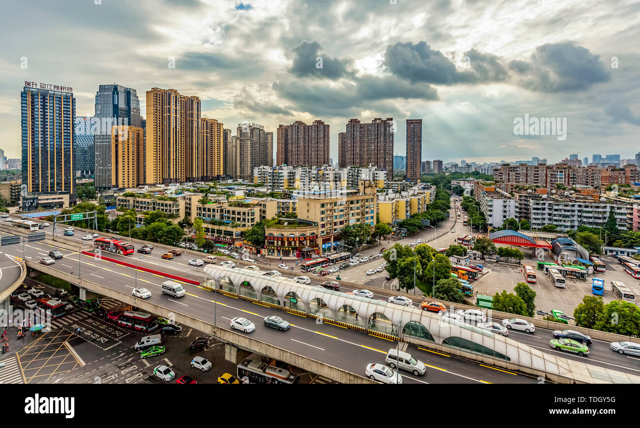 Chengdu Second Ring Road Express Bus Station Stock Photo