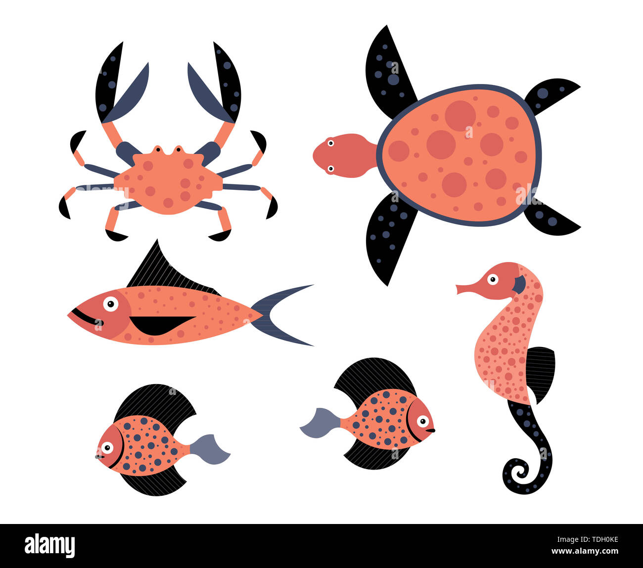 sea creature vector illustrations Stock Photo