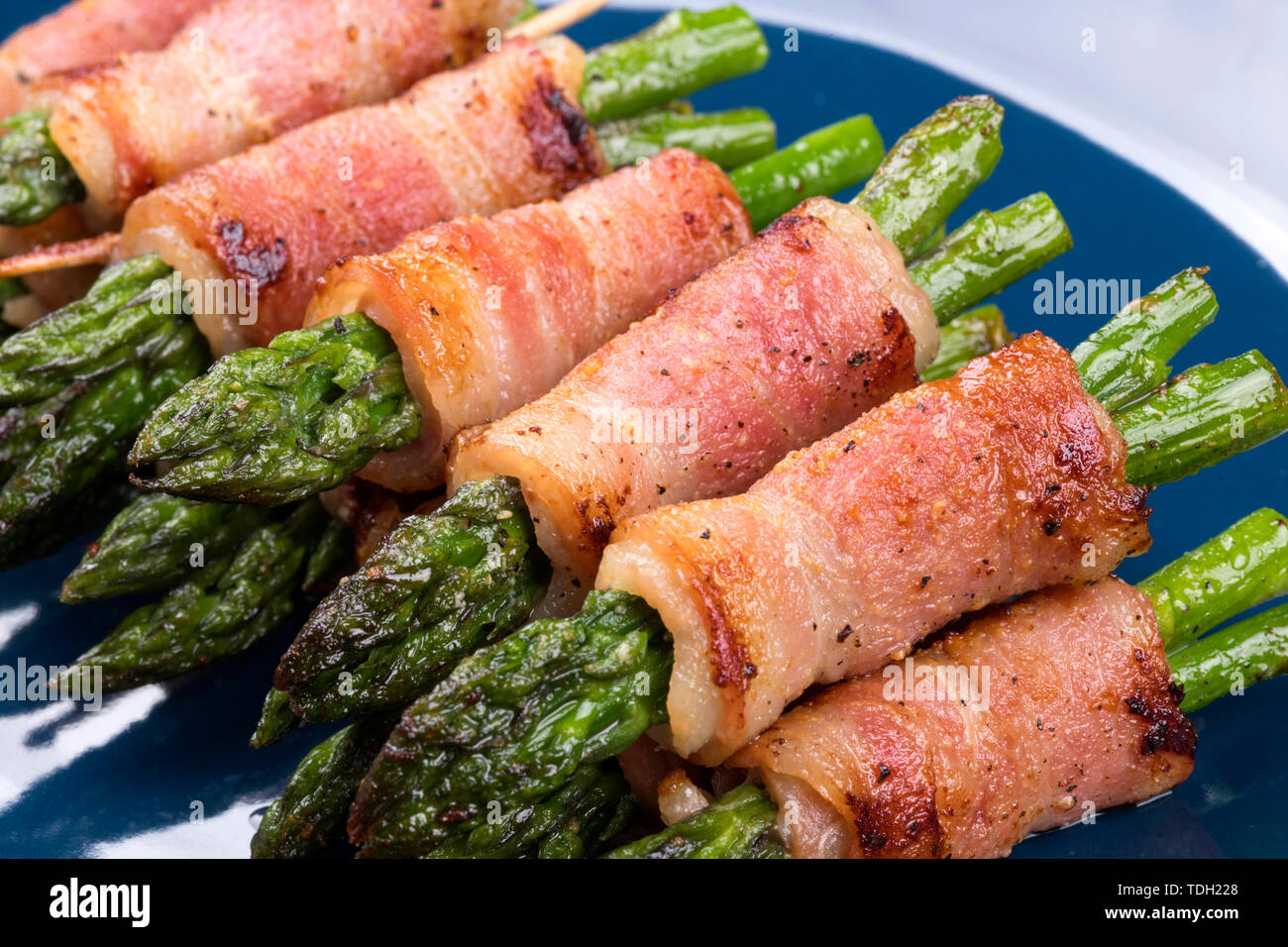 Bacon asparagus roll Stock Photo Alamy