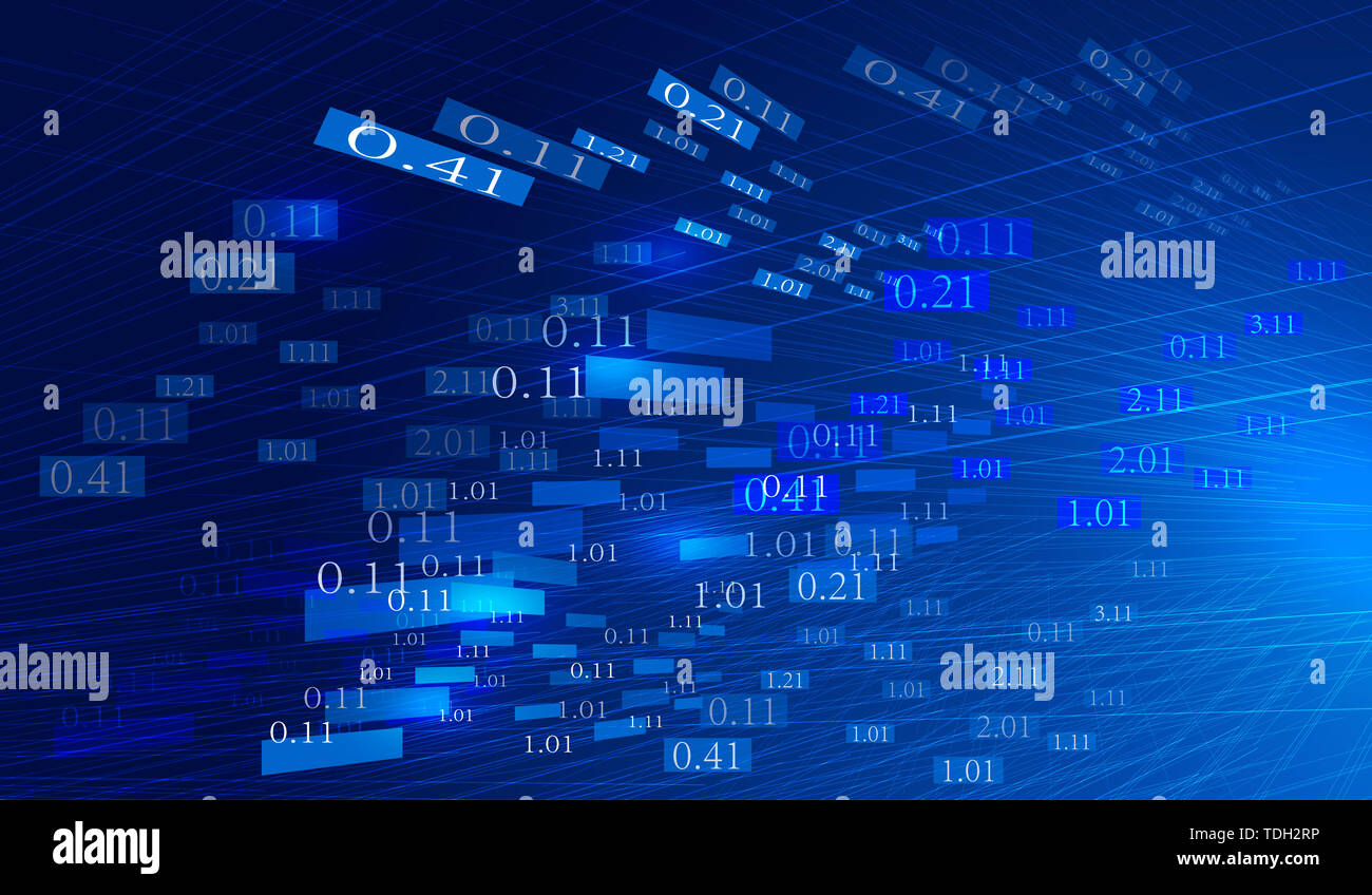 Glowing lines with digitally constructed network tech big data
