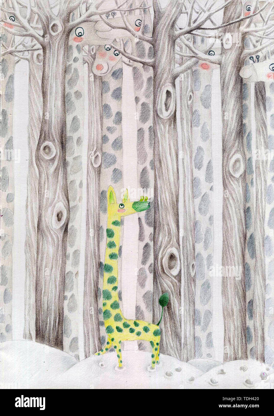 Giraffe Season / Wang Erfat / Fairy Tales / Children Stock Photo - Alamy