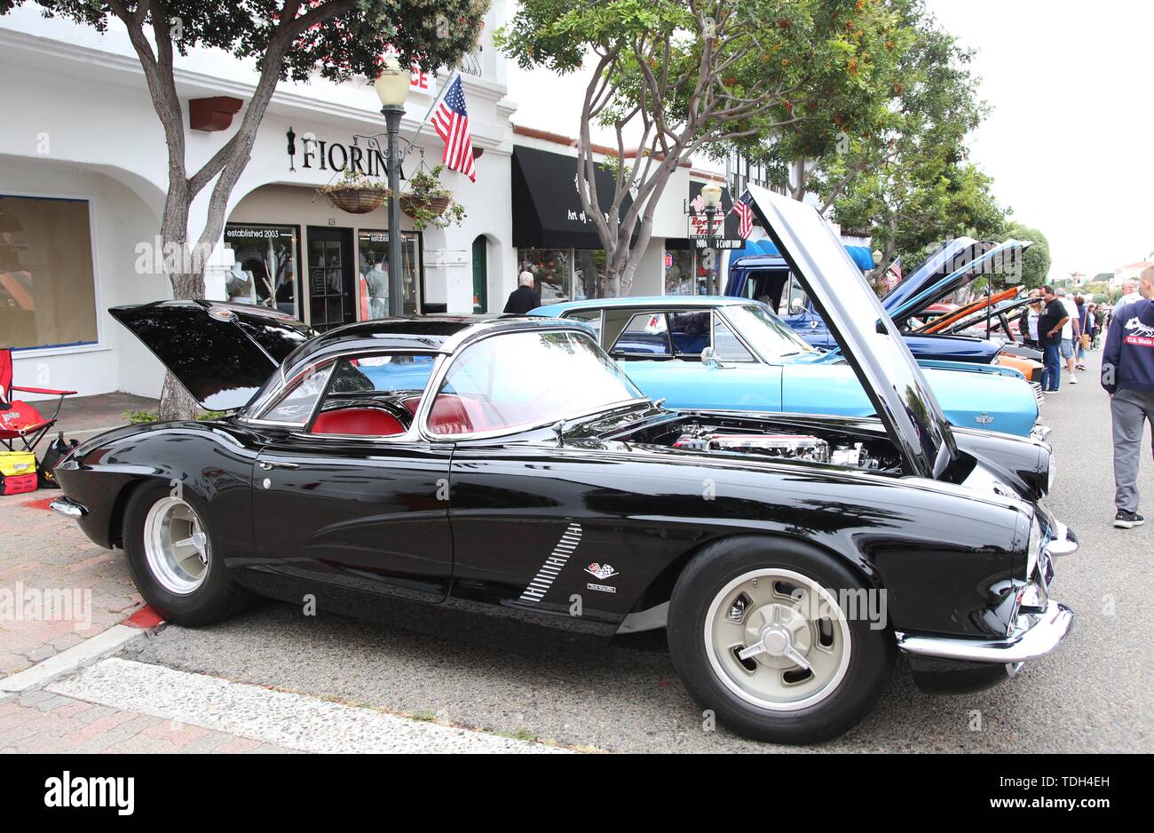 San Clemente, California, USA. 15th June, 2019. The San Clemente Downtown Business Association is hosting their 24th Annual Car Show in downtown San Clemente on Del Mar street. The show boasts hundreds of quality show cars from classic too exotic. Pictured: 1962 Corvette Hardtop Roadster. Credit: Katrina Kochneva/ZUMA Wire/Alamy Live News Stock Photo