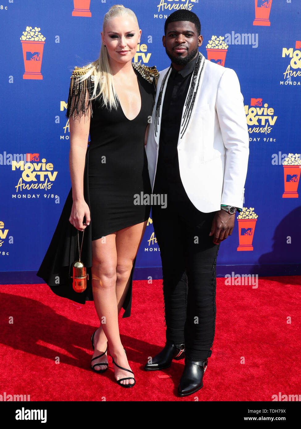 Lindsey Vonn and P. K. Subban arrive at the 2019 MTV Movie And TV