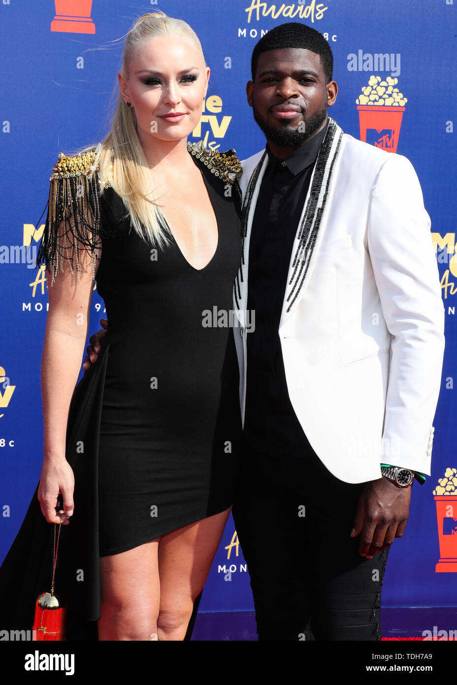 Santa Monica, USA. 15th June, 2019. Lindsey Vonn and P. K. Subban