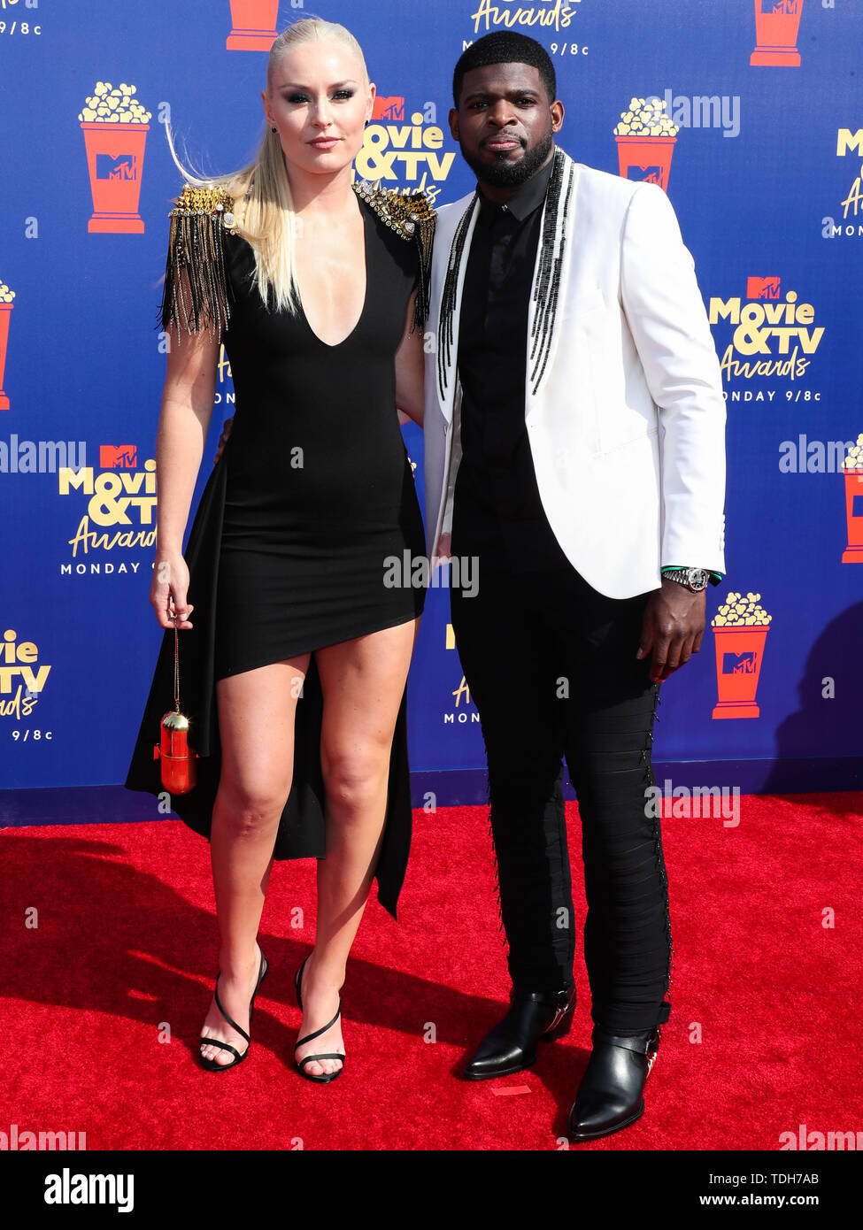 Santa Monica, USA. 15th June, 2019. Lindsey Vonn and P. K. Subban