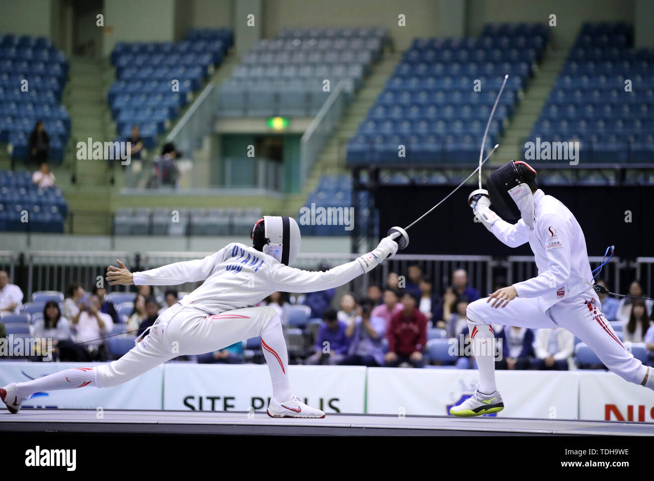 Chiba Port Arena, Chiba, Japan. 15th June, 2019. (L-R) Satoru Uyama ...