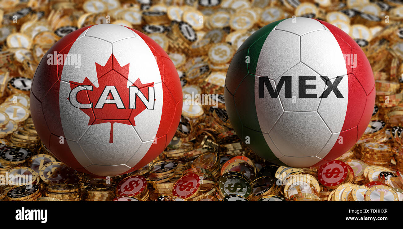 Canada vs. Mexico Soccer Match Soccer balls in Canada and Mexico