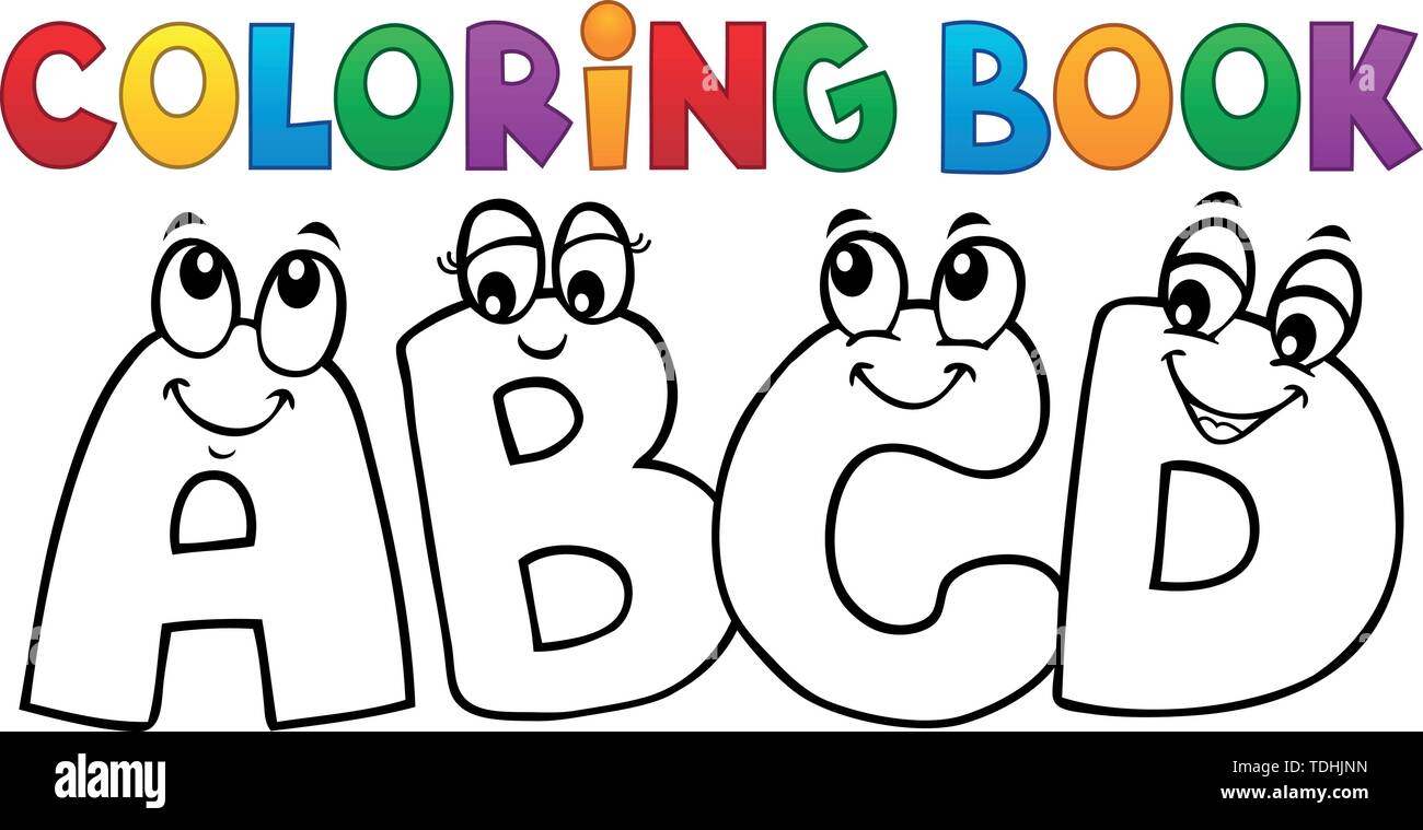 Coloring book cartoon ABCD letters 1 - eps10 vector illustration Stock  Vector Image & Art - Alamy