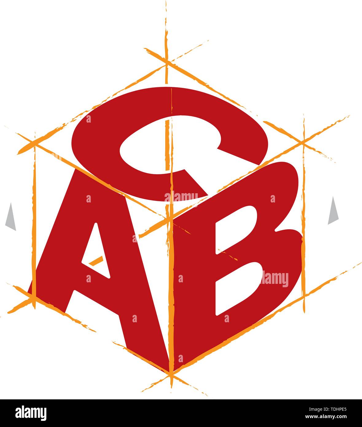 Vector illustration. ABC cube with letters. Simple and clean ...