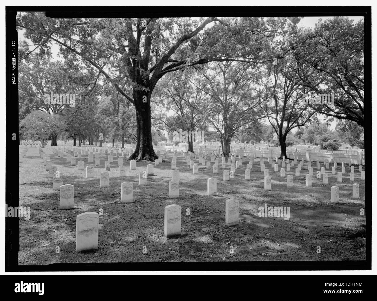 OVERALL VIEW OF CEMETERY SECTION 4. VIEW TO SOUTHEAST. Mobile National Cemetery, 1202 Virginia