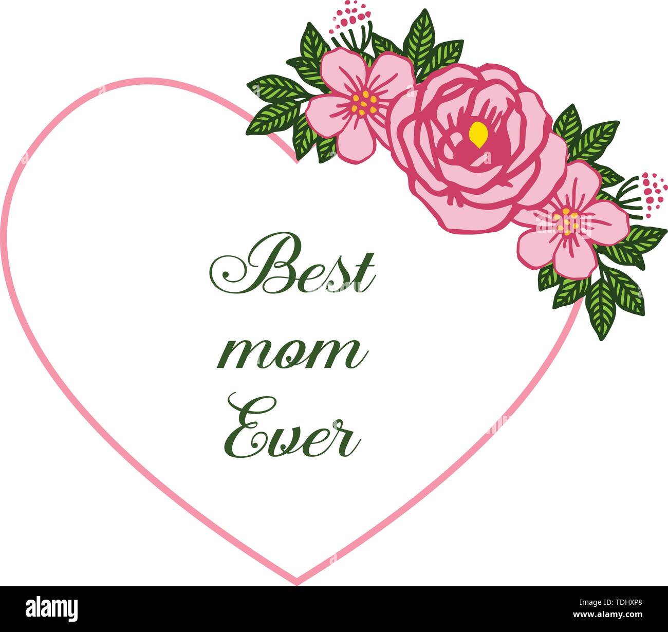 Vector illustration decor of card best mom with various texture of pink ...