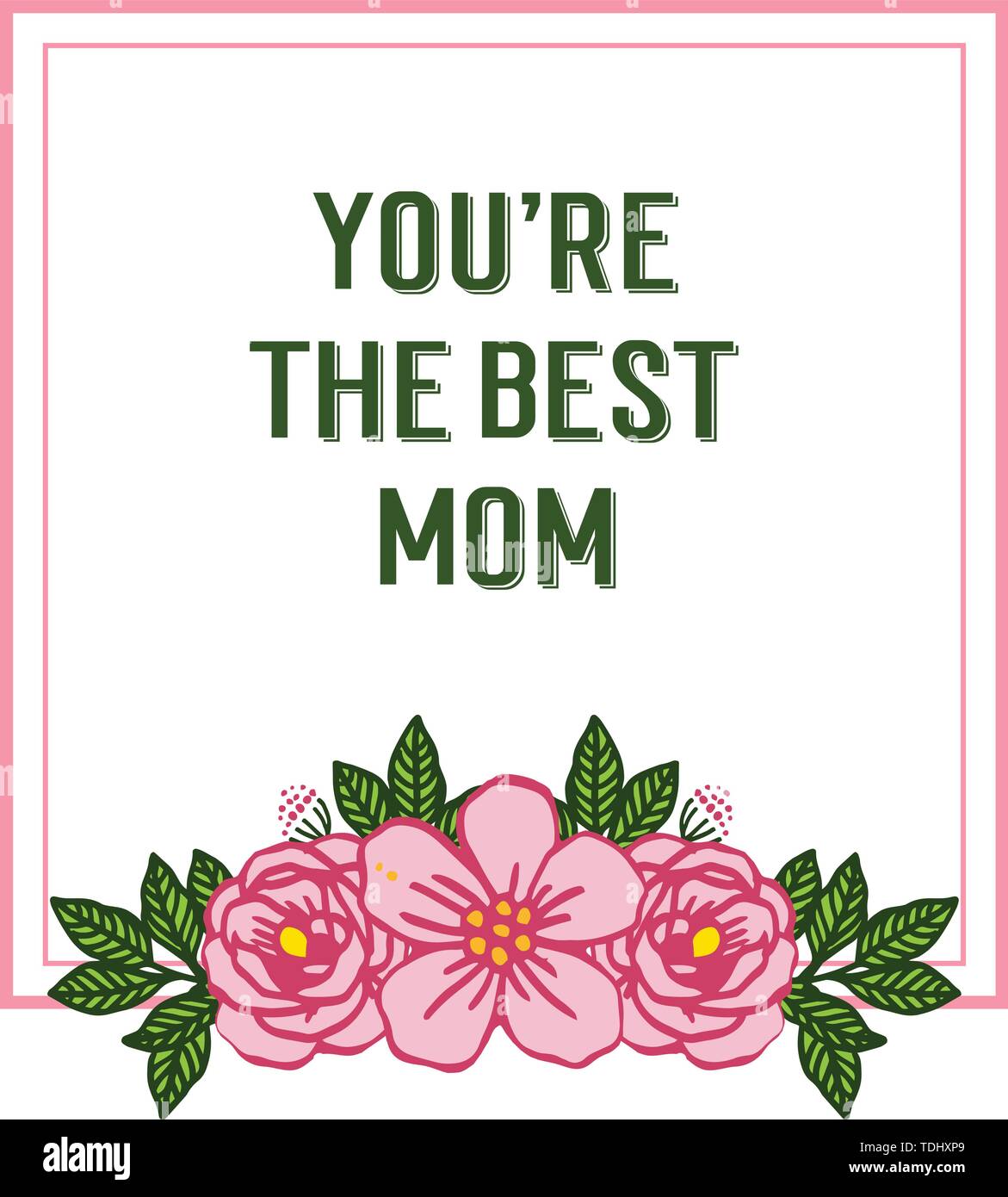 Vector illustration decor of card best mom with various texture of pink ...