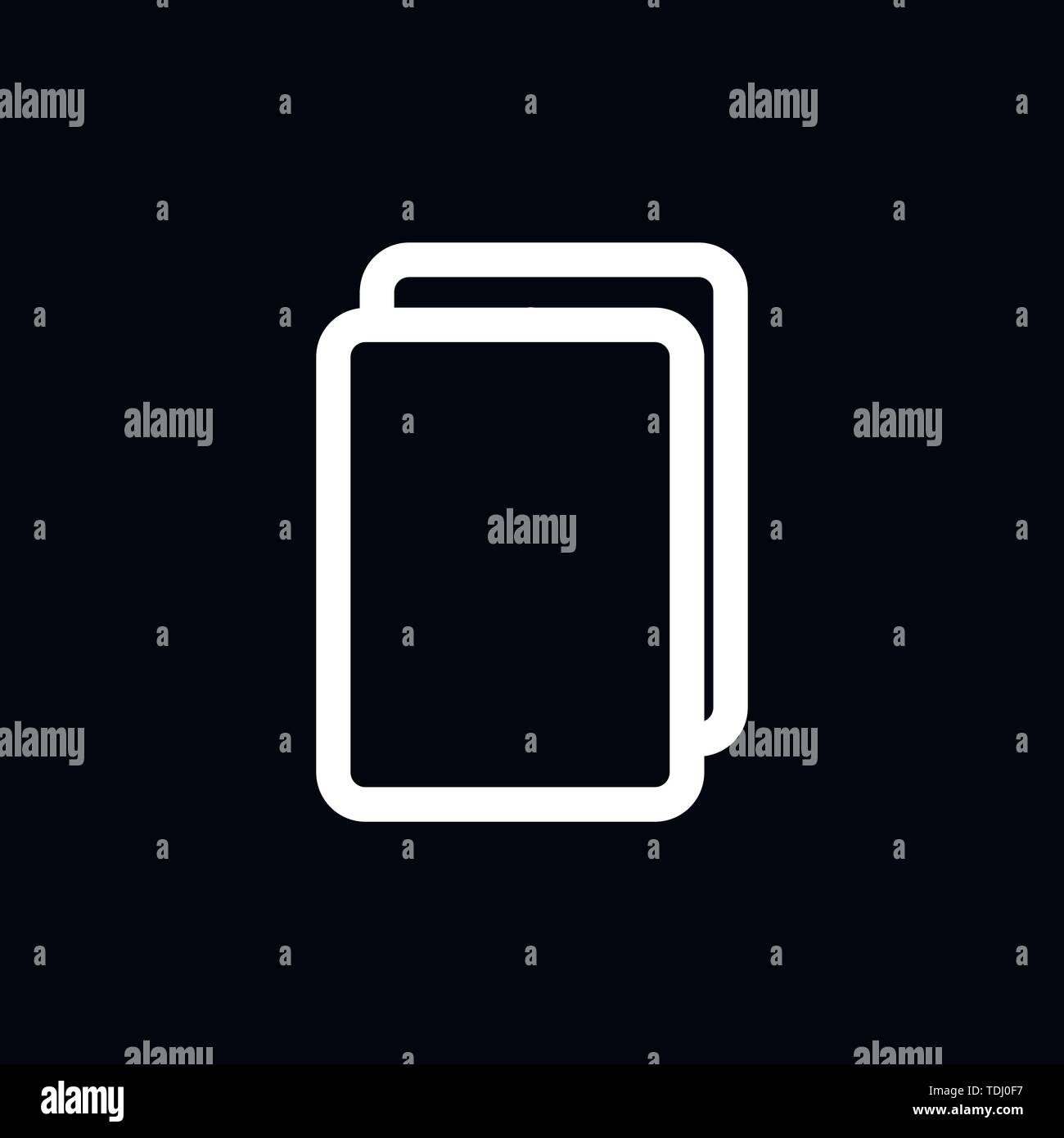 Copy icon. Duplicate app sign. Simple User interface element. EPS10 vector. Stock Vector